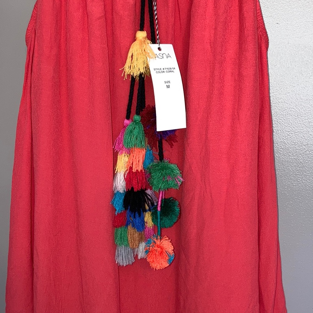 New Vasna Dress Medium NWT Pink Tassels Women’s - Picture 2 of 6